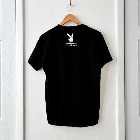 John Richmond x Playboy Logo Print T-Shirt in Black - Picture 8 of 11